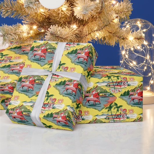 ミッドセンチュリーサンタクロースFloridaトレーラー ラッピングペーパー (クリスマス)