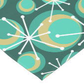 ミッドセンチュリーサークルスターバストティール(緑がかった色) ショートテーブルランナー (コーナー)