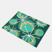 ミッドセンチュリーサークルスターバストティール(緑がかった色) ドアマット (アングル)