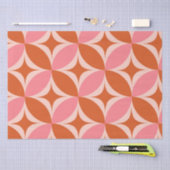 ミッドセンチュリーサークルスターバストピンクとオレンジ 薄葉紙 (クラフト)