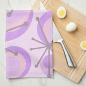 ミッドセンチュリーサークルスターバストラベンダー キッチンタオル (四つ折り)