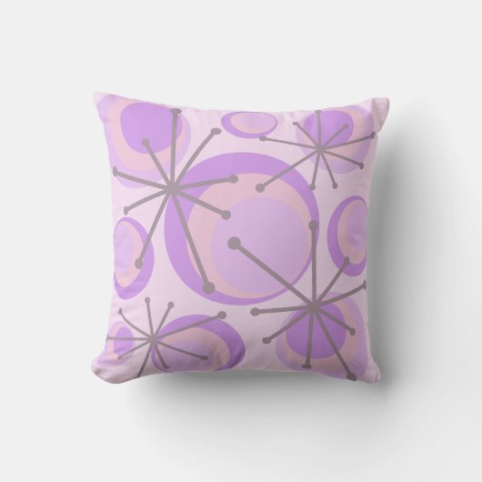 ミッドセンチュリーサークルスターバストラベンダー クッション (正面)