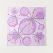 ミッドセンチュリーサークルスターバストラベンダー タペストリー (正面(横))