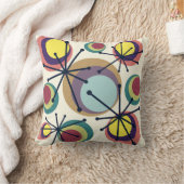 ミッドセンチュリーサークルスターバスト カラフル クッション (ブランケット)