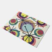 ミッドセンチュリーサークルスターバスト カラフル ドアマット (アングル)