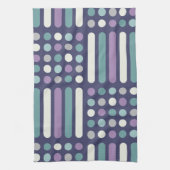 ミッドセンチュリーサークル線パープルターコイズ キッチンタオル (縦)