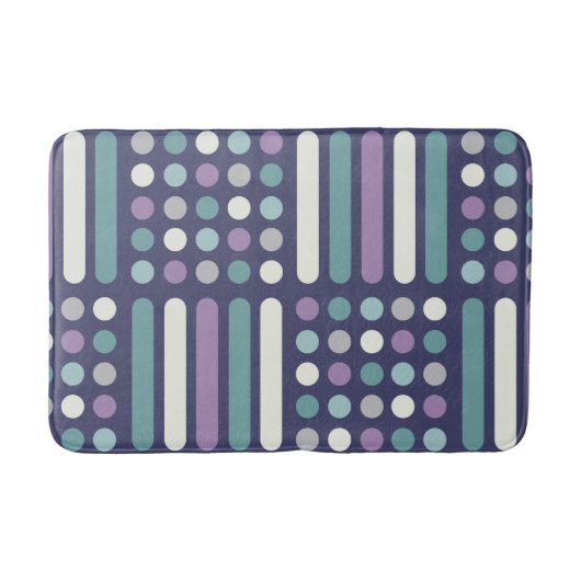 ミッドセンチュリーサークル線パープルターコイズ バスマット (正面)