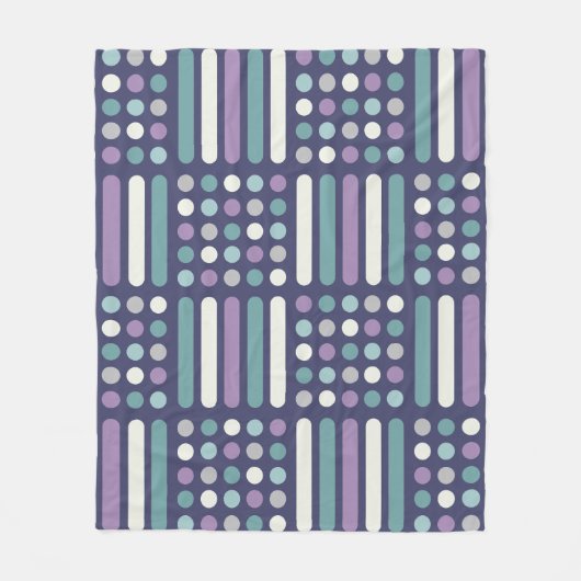 ミッドセンチュリーサークル線パープルターコイズ フリースブランケット (正面)