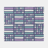 ミッドセンチュリーサークル線パープルターコイズ フリースブランケット (正面(横))