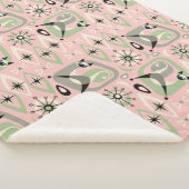 ミッドセンチュリーシャムキャット抽象芸術 シェルパブランケット (3/4)