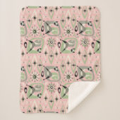 ミッドセンチュリーシャムキャット抽象芸術 シェルパブランケット (正面)