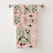 ミッドセンチュリーシャメネコ抽象芸術 バスタオルセット (インサイチュ)