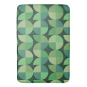 ミッドセンチュリージオメトリグリーンティール（緑がかった色）パターン バスマット (正面縦)