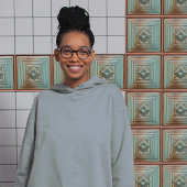 ミッドセンチュリージオメトリックエレガンス自然ティール(緑がかった色) タイル