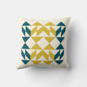 ミッドセンチュリージモダンオメトリックアートデザインティール(緑がかった色) クッション (裏面)