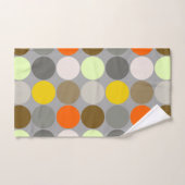 ミッドセンチュリージャイアントドット、グレー、金ゴールド、オレンジ バスタオルセット (ハンドタオル)