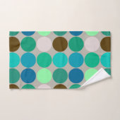 ミッドセンチュリージャイアントドット、ターコイズ、グレー バスタオルセット (ハンドタオル)