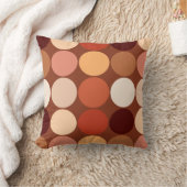 ミッドセンチュリージャイアントドット、チョコレートブラウン&タン クッション (ブランケット)