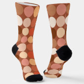 ミッドセンチュリージャイアントドット、チョコレートブラウン、タン ソックス (傾斜あり)