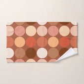 ミッドセンチュリージャイアントドット、チョコレートブラウン、タン バスタオルセット (ハンドタオル)