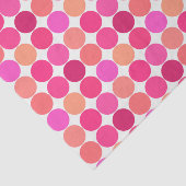 ミッドセンチュリージャイアントドット、明るい赤紫色ピンクとサンゴ 薄葉紙 (詳細)