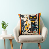 ミッドセンチュリージャズエイジヘルキャットブラックキャット クッション (椅子)