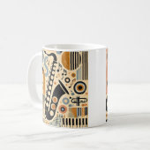 ミッドセンチュリージャズエイジミニマリストアートサクソフォン コーヒーマグカップ (正面左)