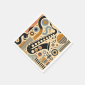 ミッドセンチュリージャズエイジミニマリストアートサクソフォン スタンダードカクテルナプキン (角)