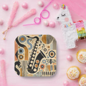 ミッドセンチュリージャズエイジミニマリストアートサクソフォン ペーパープレート (パーティー)