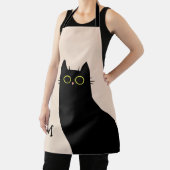ミッドセンチュリースタイルのかわいい黒猫 エプロン (インサイチュ)