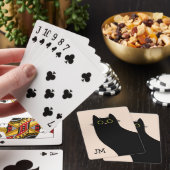 ミッドセンチュリースタイルのかわいい黒猫 トランプ (インサイチュ)