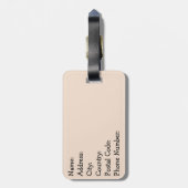 ミッドセンチュリースタイルのかわいい黒猫 ラゲッジタグ (裏面縦)