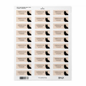 ミッドセンチュリースタイルのかわいい黒猫 ラベル (フルシート)