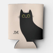 ミッドセンチュリースタイルのかわいい黒猫 缶クーラー (正面)