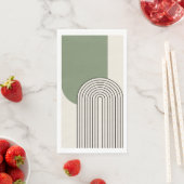 ミッドセンチュリースタイルラインアートと緑のアーチ (インサイチュ)