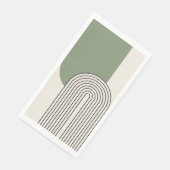 ミッドセンチュリースタイルラインアートと緑のアーチ (コーナー)