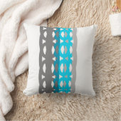 ミッドセンチュリースタイル枕ターコイズとグレーデザイン クッション (ブランケット)