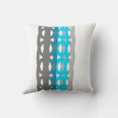 ミッドセンチュリースタイル枕ターコイズとグレーデザイン クッション (裏面)