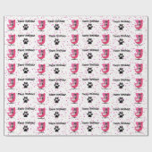 ミッドセンチュリースタイル誕生日キャッツピンクチェアドットポー ラッピングペーパー (フラット)