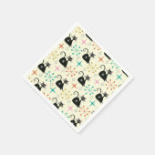 ミッドセンチュリースターバストと黒原猫 スタンダードカクテルナプキン (角)