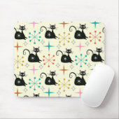 ミッドセンチュリースターバストと黒原猫 マウスパッド (マウス)