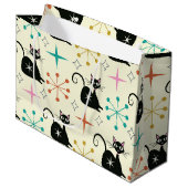 ミッドセンチュリースターバストと黒原猫 ラージペーパーバッグ (正面アングル)