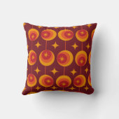 ミッドセンチュリースターバストのパターンレトロ円 クッション (裏面)