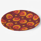ミッドセンチュリースターバストのパターンレトロ円 ペーパープレート (アングル)