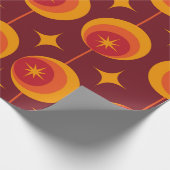 ミッドセンチュリースターバストのパターンレトロ円 ラッピングペーパー (角)