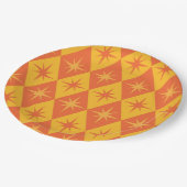 ミッドセンチュリースターバストオンオレンジアンバーダイヤモンド ペーパープレート (アングル)
