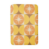 ミッドセンチュリースターバストオンオレンジイエローサークル バスマット (正面縦)