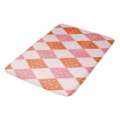 ミッドセンチュリースターバストオンオレンジピンクダイヤモンド バスマット (アングル)