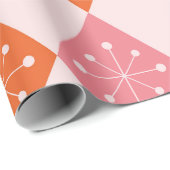 ミッドセンチュリースターバストオンオレンジピンクダイヤモンド ラッピングペーパー (ロールコーナー)
