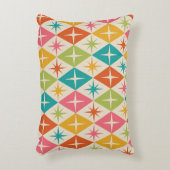 ミッドセンチュリースターバストオンカラフルレトロダイヤモンド アクセントクッション (正面(垂直))